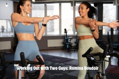 Who Is working out with two guys . romina boudoir?